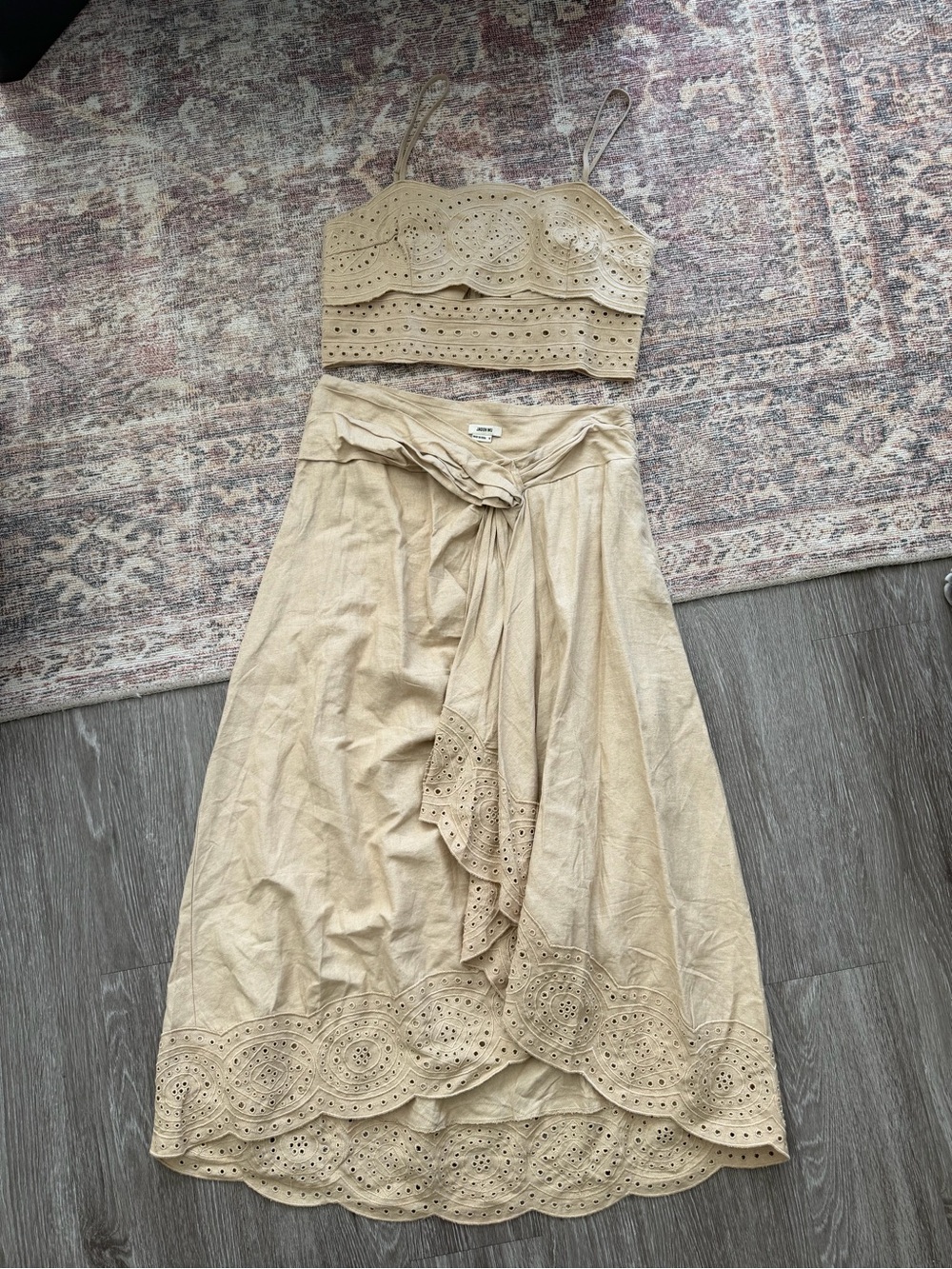 Jason Wu Linen Ruffle Embellishment Two Piece Set